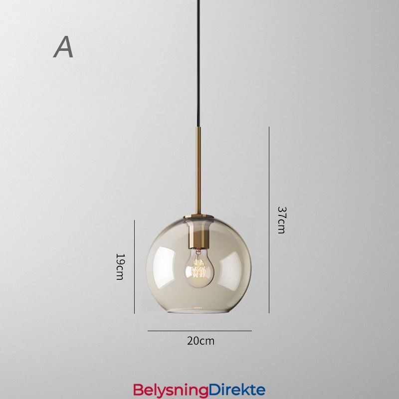 Minimalistisk Dekorativ Glasslampe I Konjakkfarget Glass