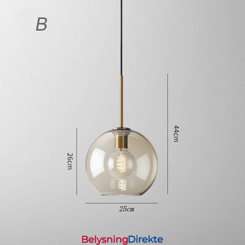 Minimalistisk Dekorativ Glasslampe I Konjakkfarget Glass