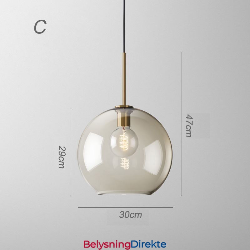 Minimalistisk Dekorativ Glasslampe I Konjakkfarget Glass