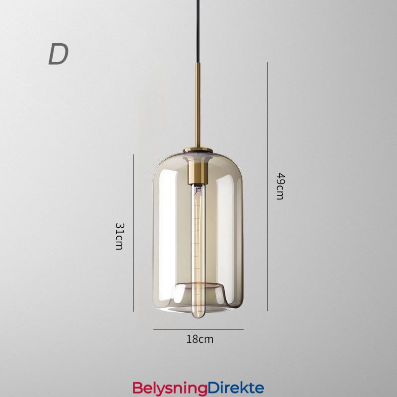 Minimalistisk Dekorativ Glasslampe I Konjakkfarget Glass