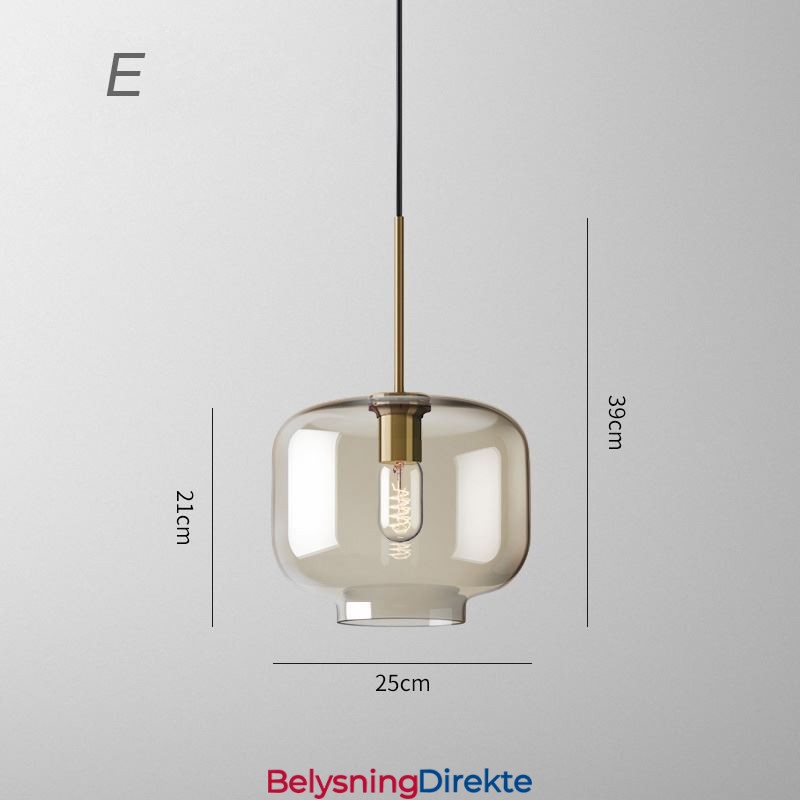 Minimalistisk Dekorativ Glasslampe I Konjakkfarget Glass