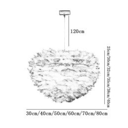 Pen Dekorativ Pendellampe Med Fjær