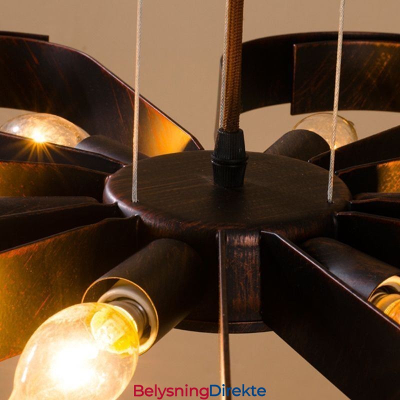 Moderne Vintage Taklampe I Jernformet Blomst