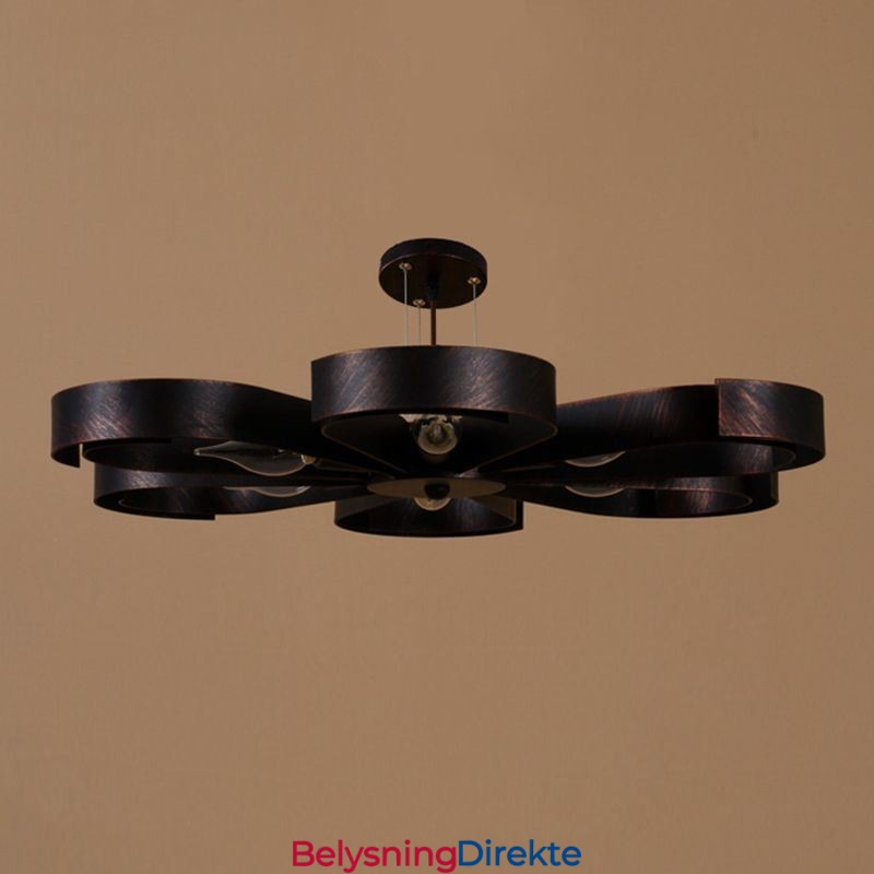 Moderne Vintage Taklampe I Jernformet Blomst