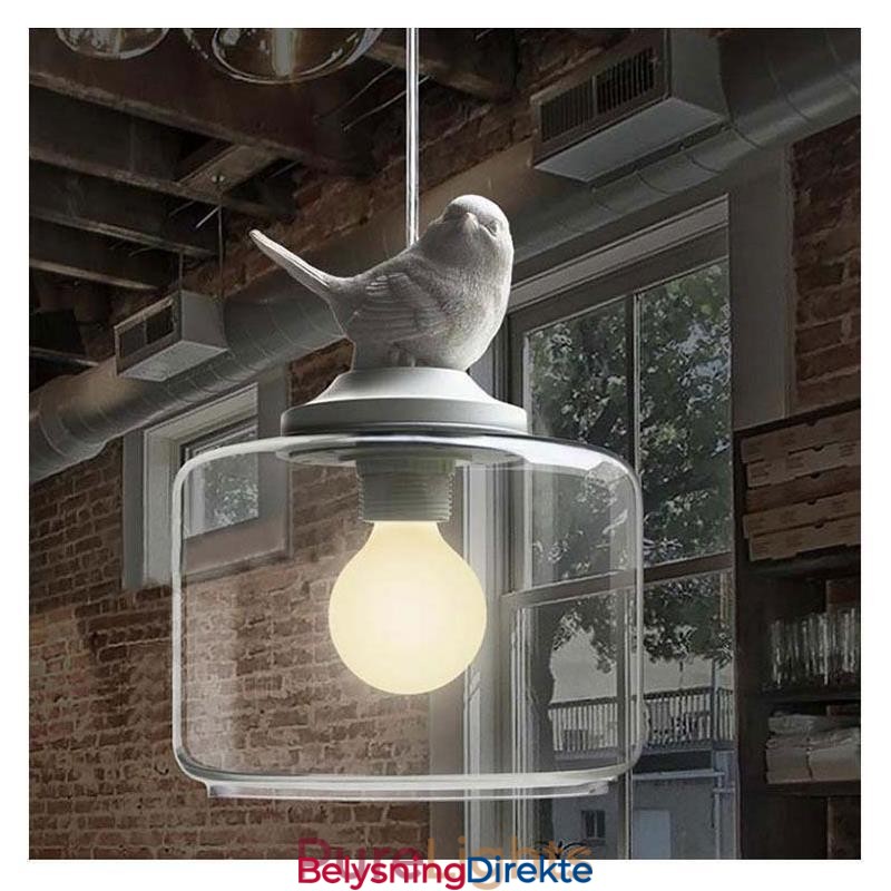 Retro-Stil Glass Pendellampe Little Bird Dekorativ Belysning
