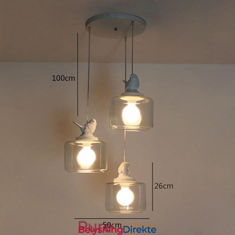 Retro-Stil Glass Pendellampe Little Bird Dekorativ Belysning