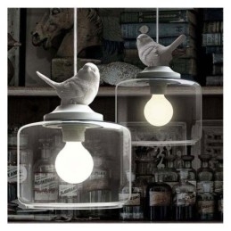 Retro-Stil Glass Pendellampe Little Bird Dekorativ Belysning