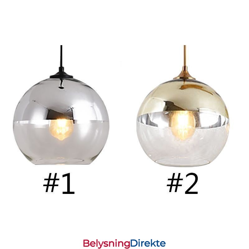 Kreativ Jern+Glass Kuleformet Anhengslampe Dekorativ Belysning