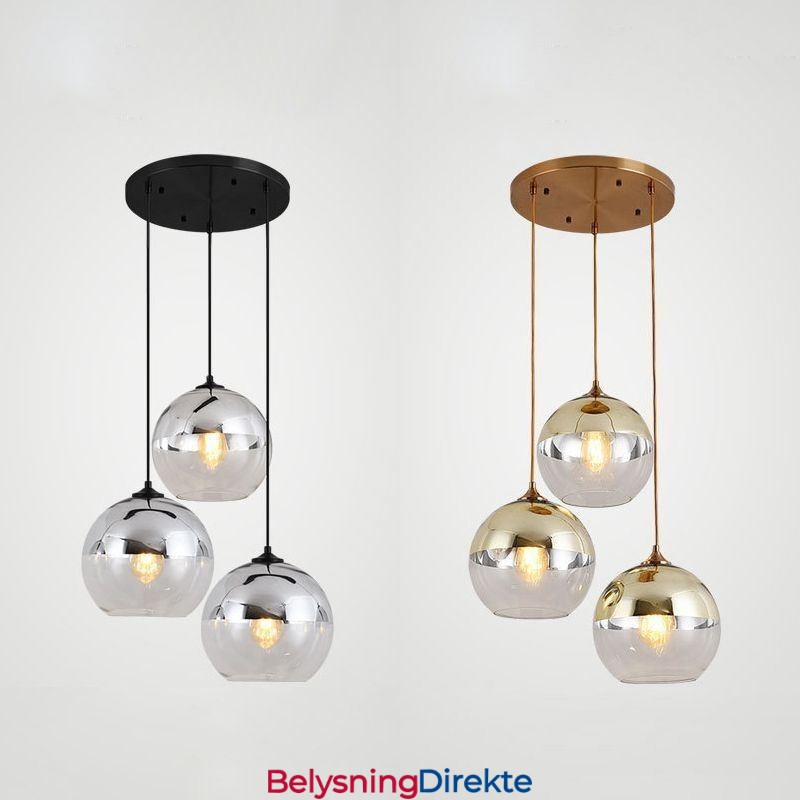 Kreativ Jern+Glass Kuleformet Anhengslampe Dekorativ Belysning