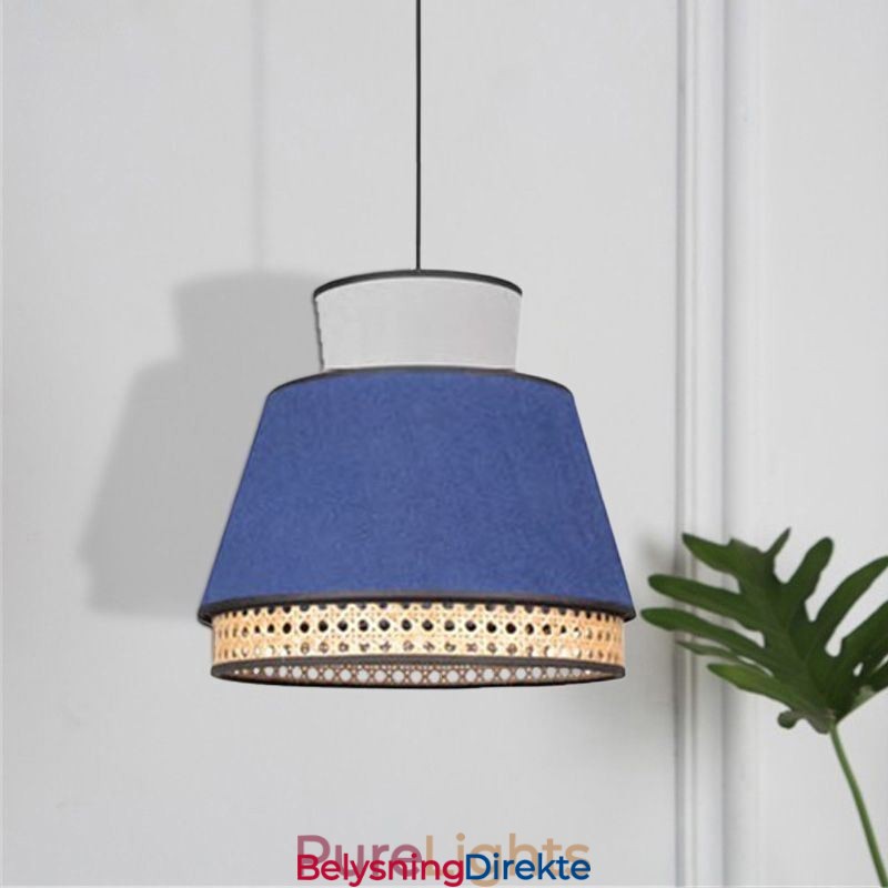 1 Lys Kjole Lampeskjerm Pendellampe Bambusvevd Belysning