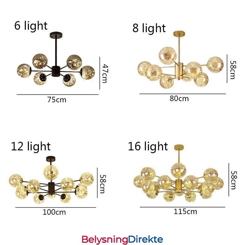 Magic Bean-Anhengslampe I Nordisk Stil, Gypsophila-Anhengslampe I Glasskule