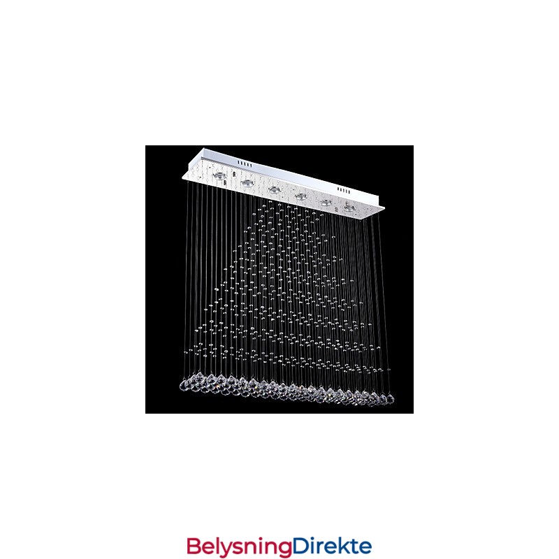 Rektangulær Krystall Pendellampe Taklysekrone Belysning Lamper Armaturer