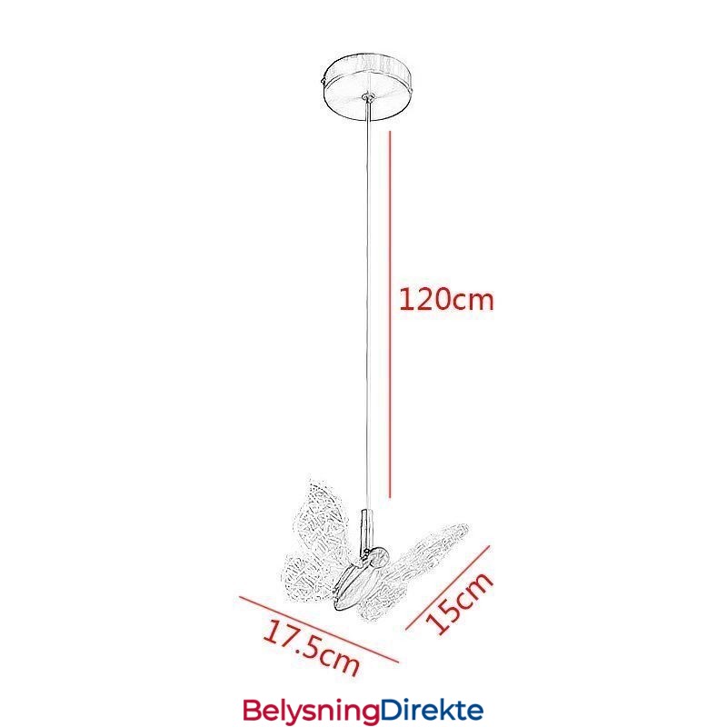 Pendellampe I Akryl, Sommerfugllampe I Taket