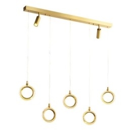 Pendellampe I Akryl Med Ringlampe Og Spotlight