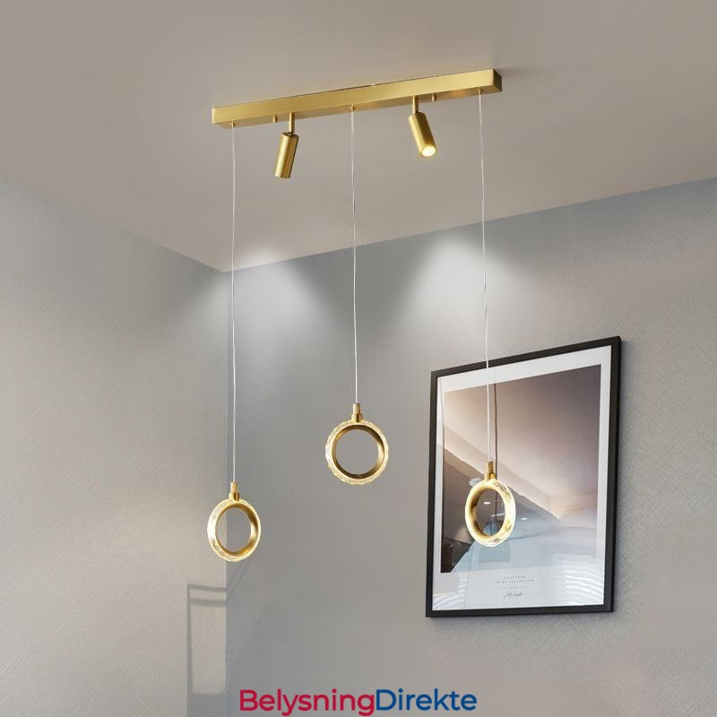 Pendellampe I Akryl Med Ringlampe Og Spotlight