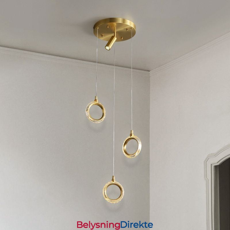 Pendellampe I Akryl Med Ringlampe Og Spotlight