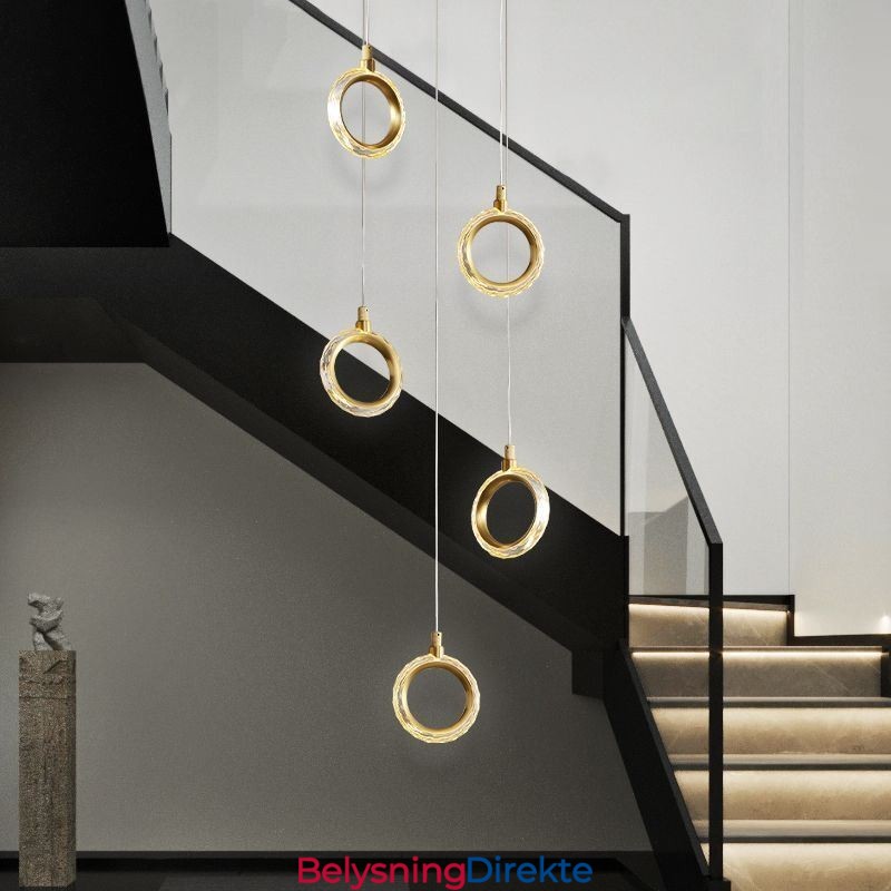 Pendellampe I Akryl Med Ringlampe Og Spotlight