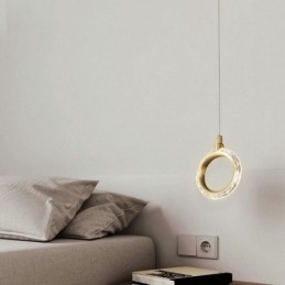 Pendellampe I Akryl Med Ringlampe Og Spotlight