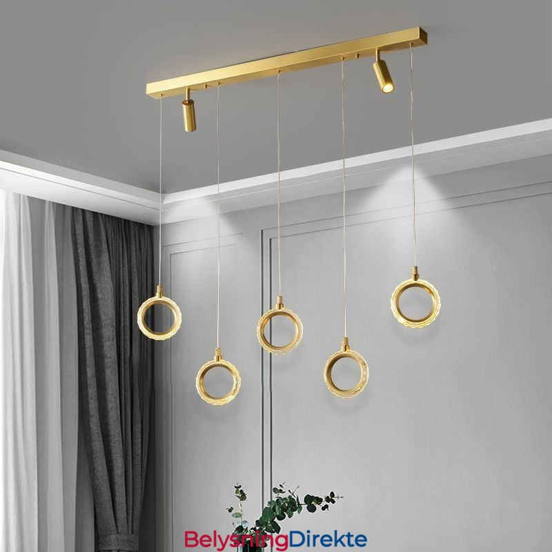 Pendellampe I Akryl Med Ringlampe Og Spotlight