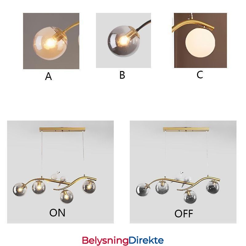 Moderne Minimalistisk Grenpendellampe Med 4 Lamper