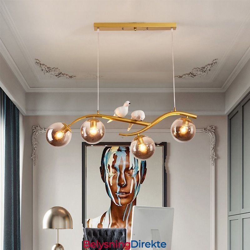 Moderne Minimalistisk Grenpendellampe Med 4 Lamper