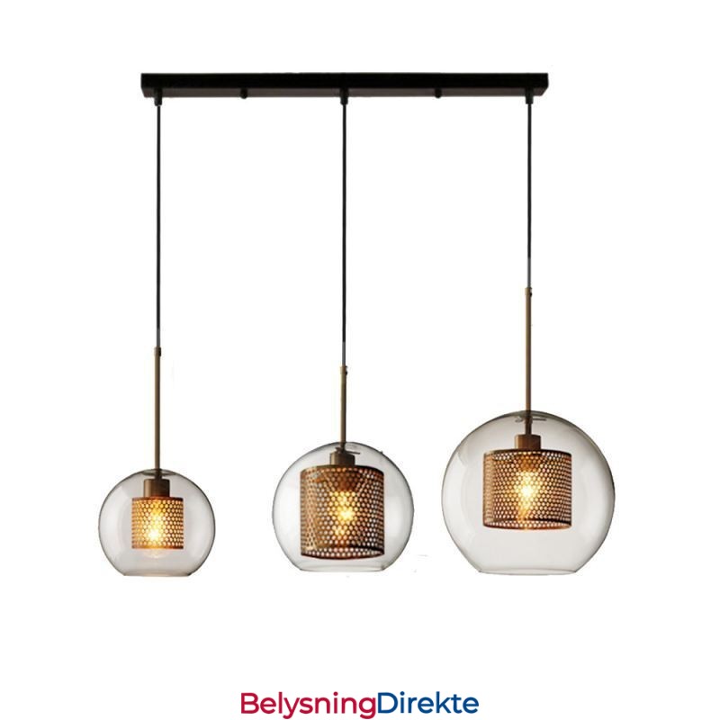 Minimalistisk Glassklyngependellampe Med 3 Lys, Taklampeøy