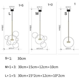 Pendellampe I Glass, Bobleformet Taklampe, Gradientgrønn Lampe