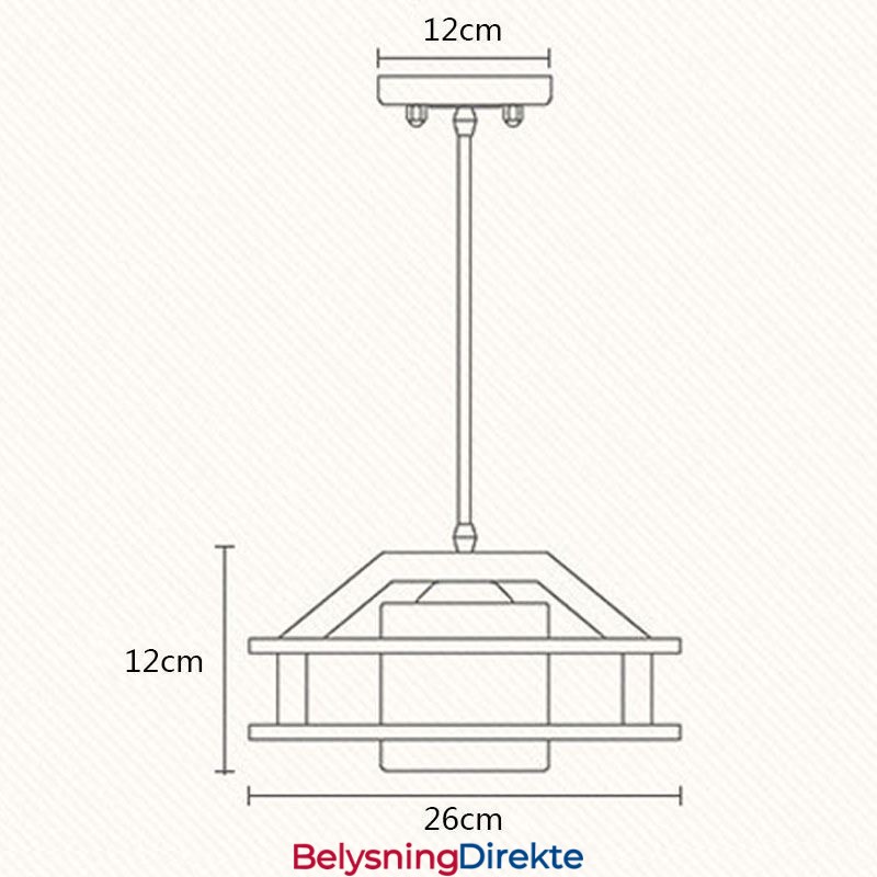 Nordisk Stil Eikependellampe Med Frostet Glassskjerm Cafe