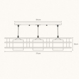 Kreativ 3-Lyss Eikependellampe Dekorativ Tretaklampe Kafé