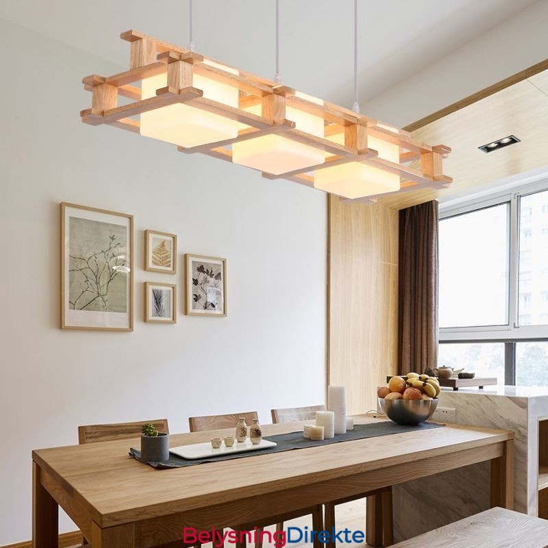 Kreativ 3-Lyss Eikependellampe Dekorativ Tretaklampe Kafé