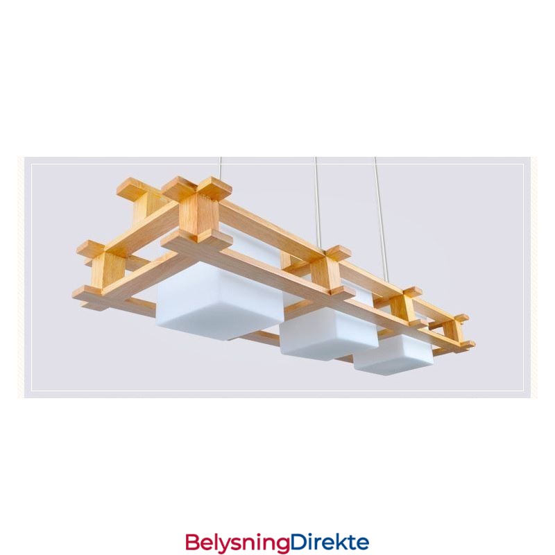 Kreativ 3-Lyss Eikependellampe Dekorativ Tretaklampe Kafé