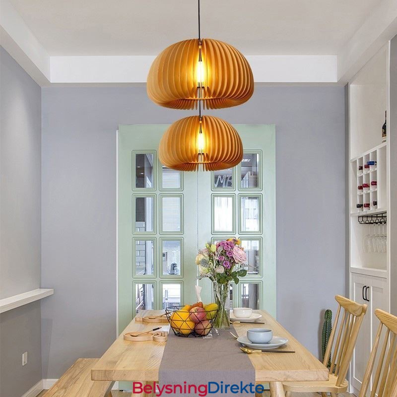 Retro-Stil Pendellampe I Basswood, Gresskarpendellampe