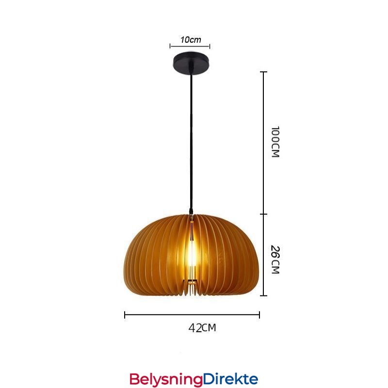 Retro-Stil Pendellampe I Basswood, Gresskarpendellampe