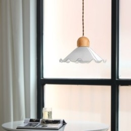 Moderne Blonde Glass Pendellampe Enkelt Hode Pendellampe