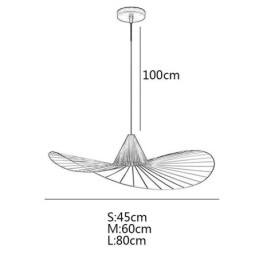 Jernpendellampe Enkel Stråhattlampe 1 Lys