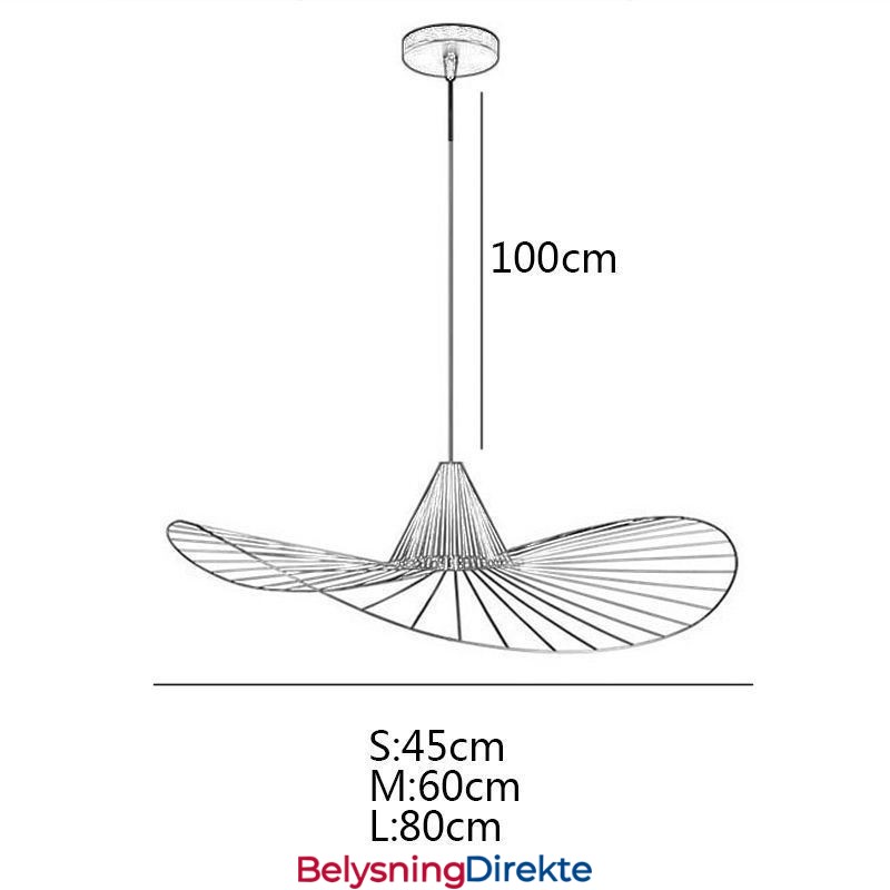 Jernpendellampe Enkel Stråhattlampe 1 Lys