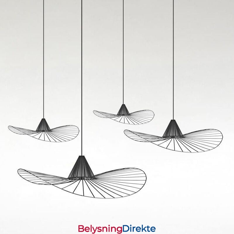 Jernpendellampe Enkel Stråhattlampe 1 Lys