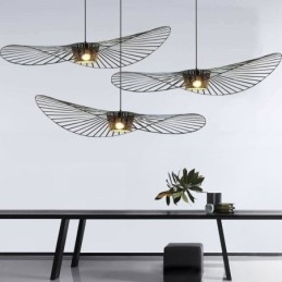 Jern Pendellampe Stråhattlampe 1 Lys