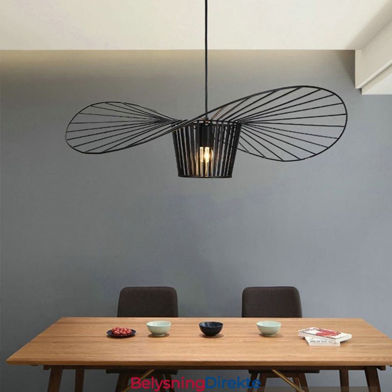 Jern Pendellampe Stråhattlampe 1 Lys