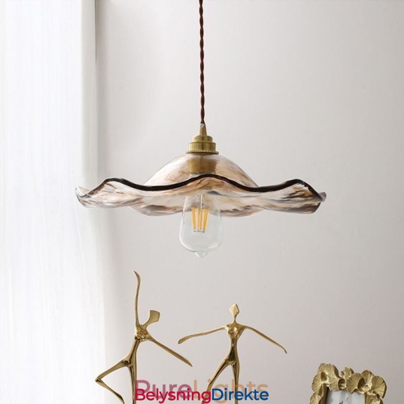 Lotusblad Glass Pendellampe Kreativ Dekorativ Lampe