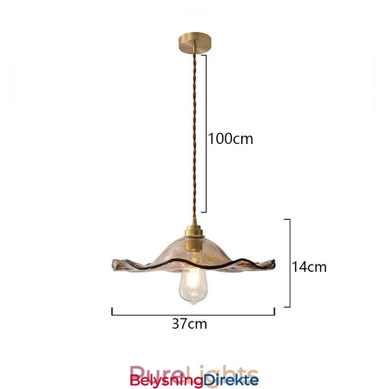 Lotusblad Glass Pendellampe Kreativ Dekorativ Lampe