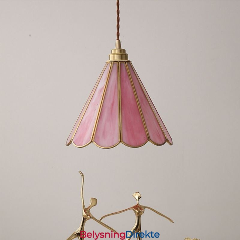 Japansk Stil Glass Pendellampe Retro Kronbladlampe