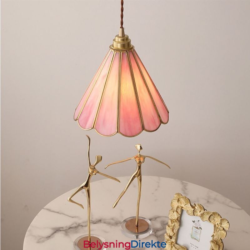 Japansk Stil Glass Pendellampe Retro Kronbladlampe