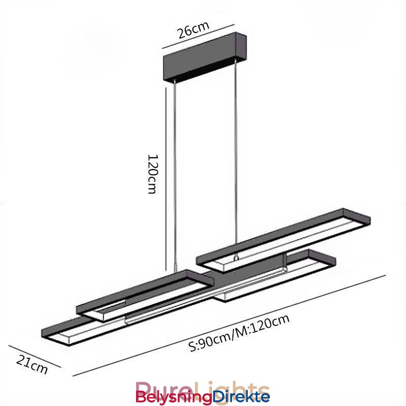 Moderne Anhengslampe Horisontal Taklampe
