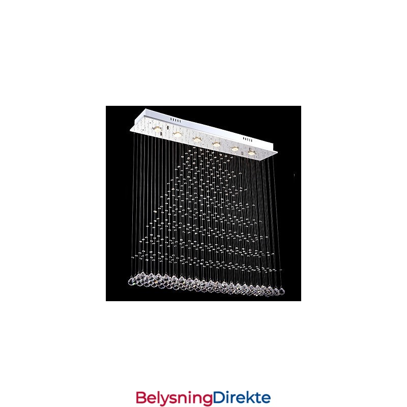 Rektangulær Krystall Pendellampe Taklysekrone Belysning Lamper Armaturer