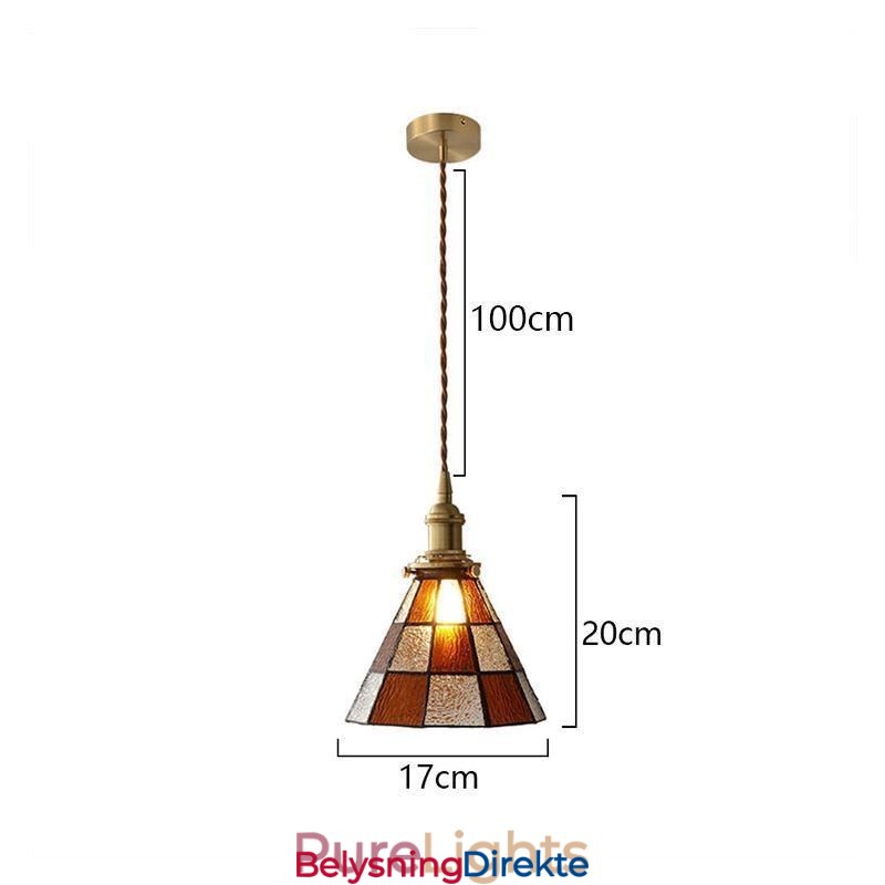 Retro Lattice Glass Pendellampe I Japansk Stil