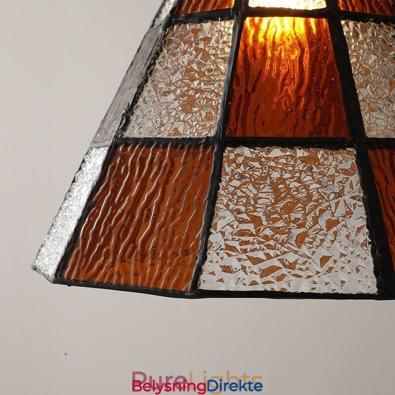 Retro Lattice Glass Pendellampe I Japansk Stil