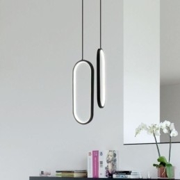 Oval Pendellampe I Akryl, Dekorativ Lampe