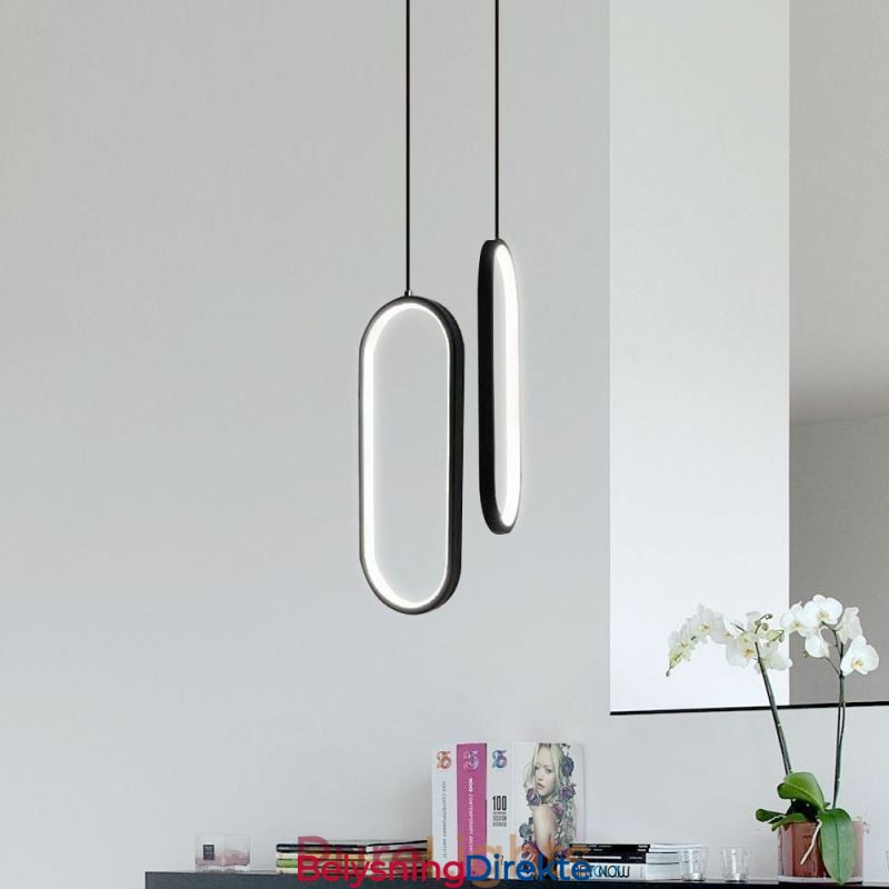 Oval Pendellampe I Akryl, Dekorativ Lampe