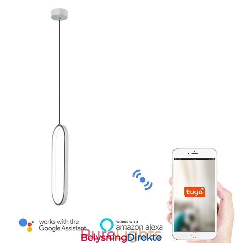 Oval Pendellampe I Akryl, Dekorativ Lampe